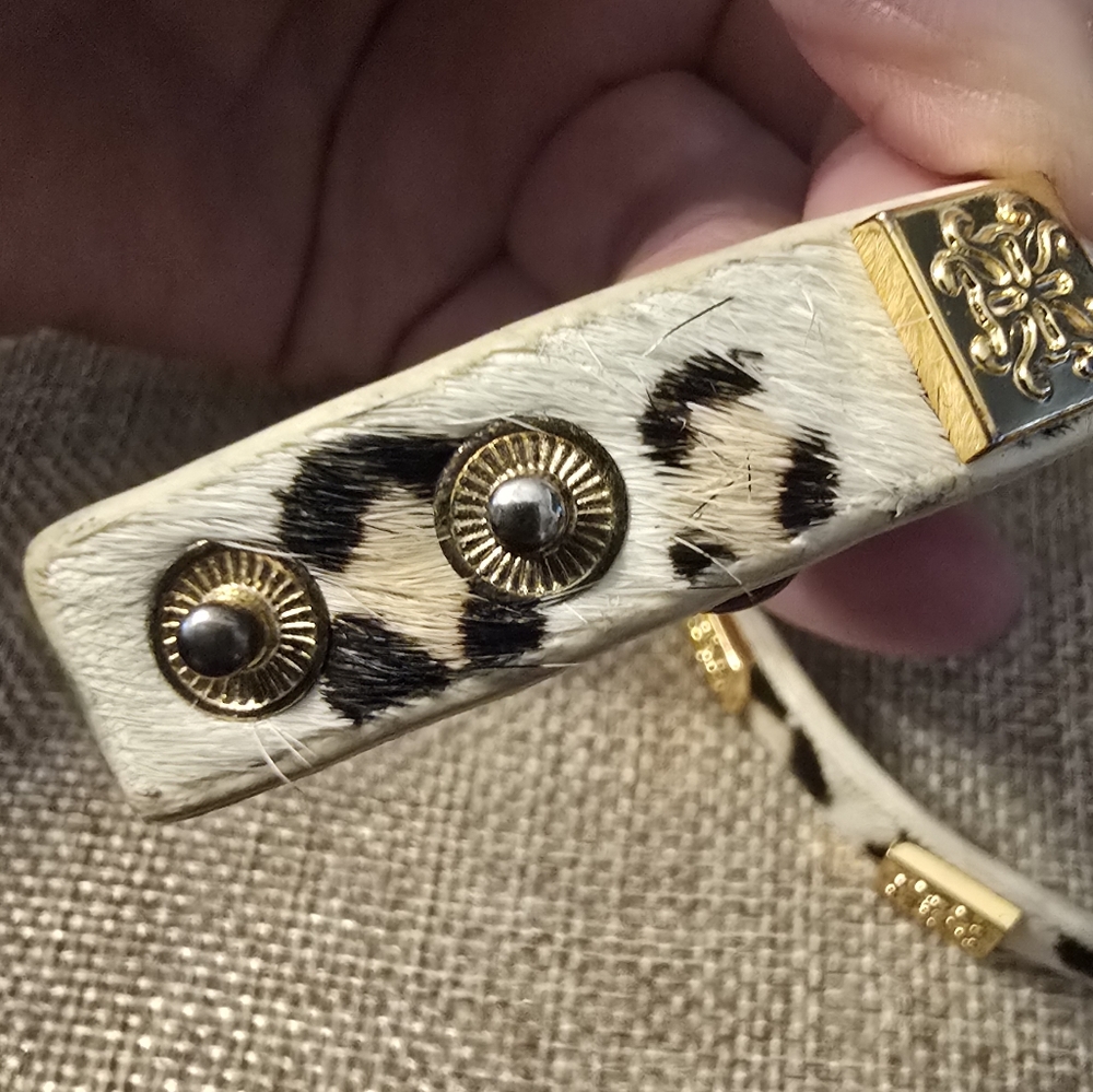 Rustic Cuff Calfhair Adjustable Stackable Leather… - image 5